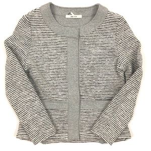 AMS Pure gray striped knit blazer jacket